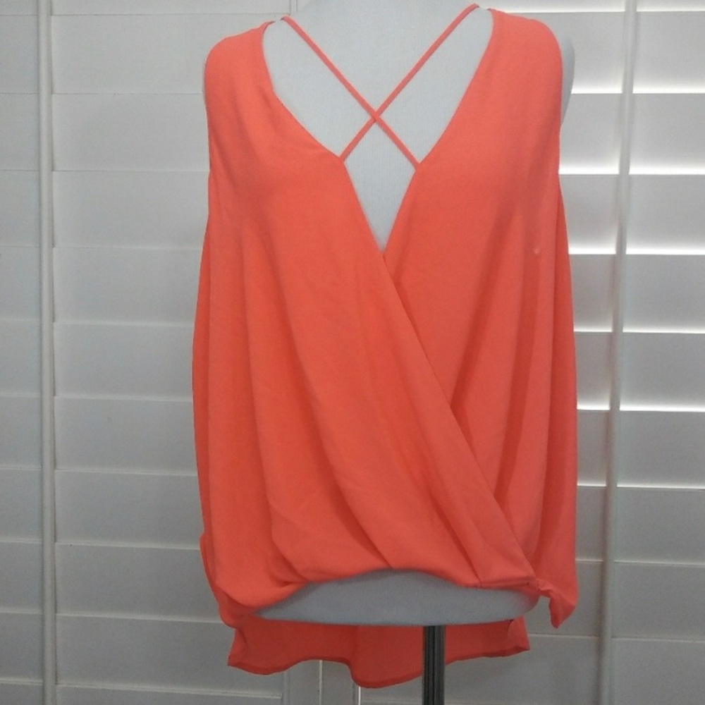 Lush pink high low cross over top XS